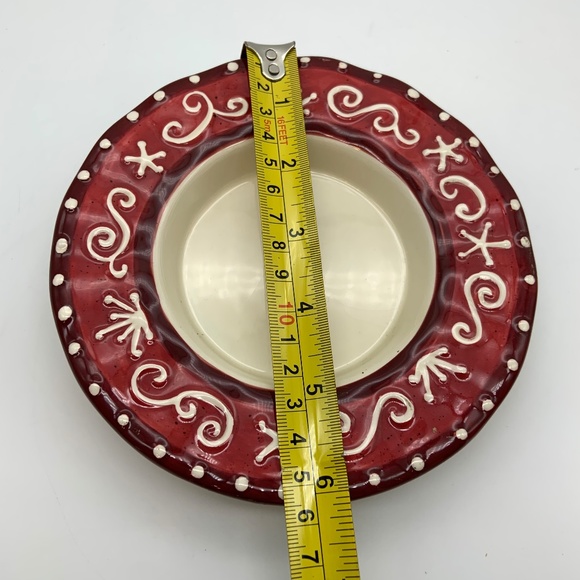 Vintage Bella Casa by Ganz Ceramic Round Christmas 6" Candle Plate - Picture 10 of 11